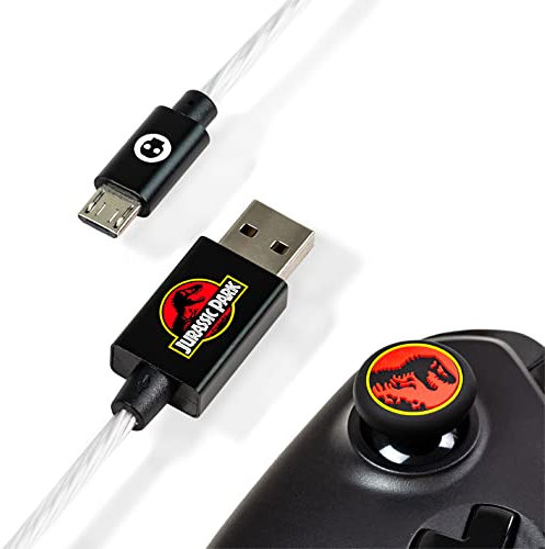 Numskull Official Jurassic World Braided USB-C Cable 1.5m - Fast Charging Lead - Compatible with PlayStation 5, Xbox Series X & S