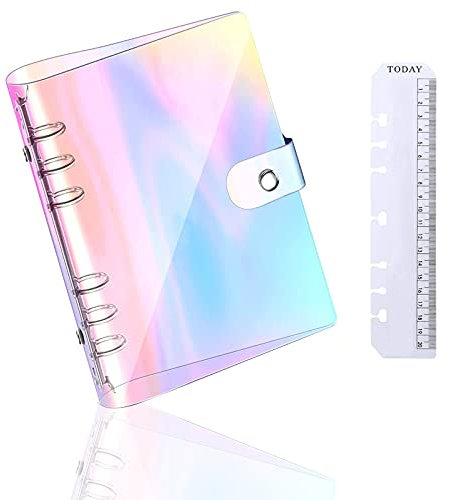 A5 Regenbogen-Notizbucheinband, weicher PVC-Einband, nachfüllbares Papier, PVC-Ordner, lose Blätter, persönlicher Planer (A5, R)