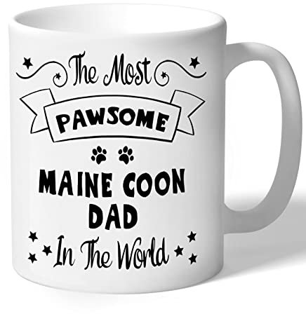 Dog Lovers Collection Maine Coon Dad Mug - Pawsome - Cat Gifts (Black Print)
