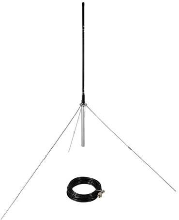 FMUSER GP100 - Antena de transmisor FM para exterior, 1/4, antena GP, 87-108 MHz, 0,5-100 W, transmisor FM, antena FM impermeable con cable TNC/BNC de 8 m