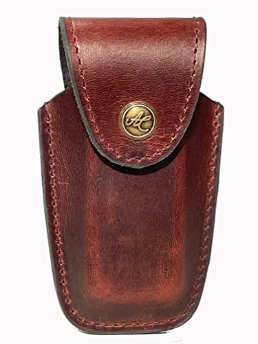 Alston Craig Vintage Leather Pouch Sheath Case [Compatible with Victorinox Swiss Army Tool] [(5-8 Layers) Huntsman, Swiss Champ, Hiker, Climber, Cybertool, Handyman ] with Belt Loop - Brown