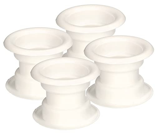 KOTARBAU® 4 x Rejilla de ventilación redonda para puertas, Blanco, Mini collar circular, Tubos para la circulación de aire, Mini círculo collar aire, Manguitas para puertas de baño, Plástico, 4