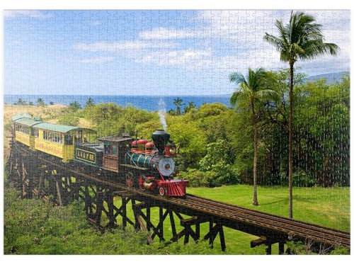 MyPuzzle Sugar Cane Train bei Ka'anapali, Insel Maui, Hawaii, USA - Premium 1000 Teile Puzzle - MyPuzzle Sonderkollektion von Puzzle Galaxy