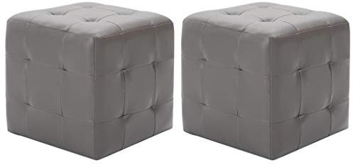 Yumeng Nachttische 2 STK Nachtschrank, Nachtkästchen, Nachtkommode, Bedside Table, Nacht Tisch, Grau 30×30×30 cm Kunstleder