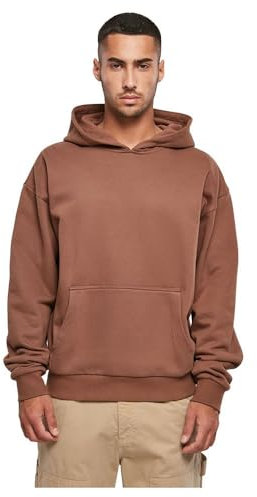 Build Your Brand Men's BY162-Ultra Heavy Cotton Box Hoody Hooded Sweatshirt, bark, XXXXXL