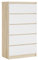 3E 3xE living.com Komodenschrank mit 5 Schubladen, Farbe: Sonoma Eiche/Weiss, A: 70 x 125 x 39 cm
