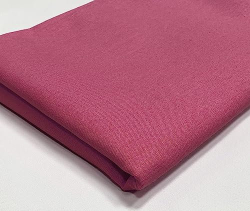 A-Express Tissu en Coton uni - 150 cm de largeur par mètre - Matière en viscose de 150 GSM - Pour la couture, les vêtements, le quilting, la doublure de rideaux - Rose foncé Demi Mètre