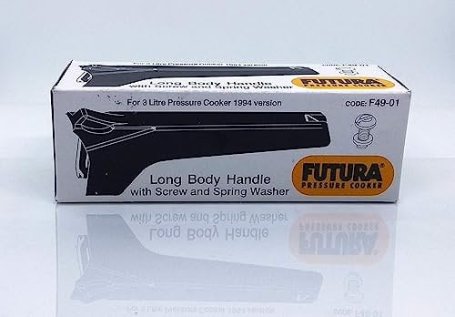 Green Velly Hawkin Futura Long Body Handle with Screw and Spring Washer for 3 Litre Futura Pressure Cooker (F4901), Black, Standard