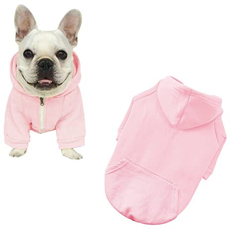 meioro Kapuzenpullis für Hunde Warme Reißverschluss Kapuzen Haustier Kleidung Pullover Hund Katze T-Shirt Niedlichen Haustier Hoodies Bekleidung französische Bulldogge Pug