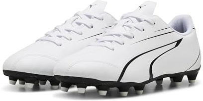 Puma Unisex Youth Vitoria FG/AG JR Soccer Shoe, Puma White-Puma Black, 35.5 EU