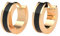 THIORA Damen Creolen 'Seychelles Secret' | 18kt Gold & Schwarz | Robuster Edelstahl | Feine Emaille Eleganz | Wasserfest & Alltagsfest | Zeitlos Rundes Design (Gold/Black)