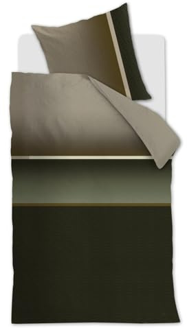 Beddinghouse Mako-Satin-Bettwäsche-Garnitur Kian Farbe Olivgrün Größe 135 x 200 cm + 1x 80 x 80 cm