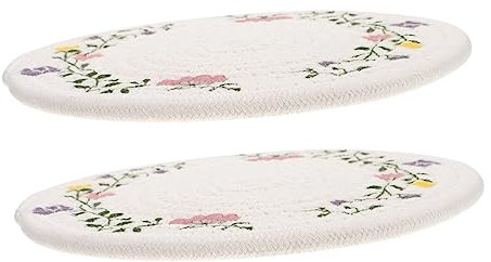 Zerodeko 2 Pz Cuscinetti Isolanti Sottopiatti Sottobicchieri Tovagliette Cotone Il Disegno Floreale