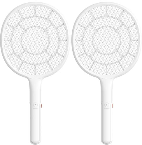 YsChois®, Racchetta Elettrica, Zanzariera Elettrica | Voltaggio Zona Oro, Peso Pari a una Mela - Alimentata a Batterie AA (non incl.) - Da esterno & Da Interno con Tecniche Professionali, 2 Pezzi