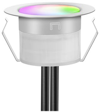 1er WiFi Intelligent RGB+IC Dreamcolor LED Bodenstrahler Spots Multicolor Chasing Effekt Terrassenbeleuchtung Arbeitet mit Alexa, Google Home,DC12V Ø31mm IP67 Wasserdicht LED Einbaustrahler
