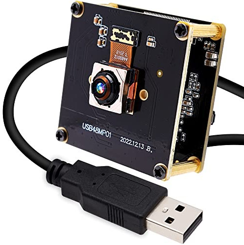 G ELP 48 MP Autofokus-USB-Kamera Mit Metallgehäuse für Computer - Weitwinkel Webcam, Mini-UVC-USB2.0-PC-Kamera für Raspberry Pi Jetson Nano (USB-Kameramodul)