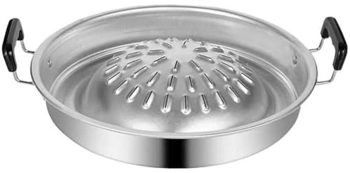 Abbdbd Aluminum Barbecue Grill Pan Korean Style Nonstick Barbecue Tray Portable Camping Meat Grilling Pan Frying Pan