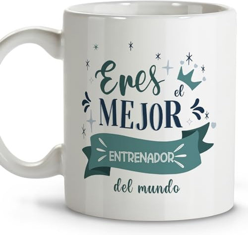 LolaPix Regalos para entrenadores de futbol. Tazas de cafe originales. Regalo entrenador. Regalo entrenadora. Taza cerámica 330 ml.