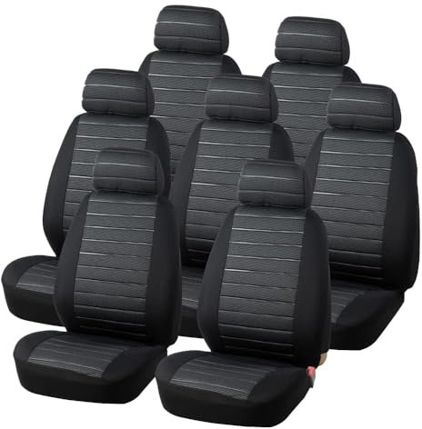 Aodelai 7er Sitzbezüge Auto Einzelsitzbezug Universal Passende MPV Van 7 Sitzer Autositzbezüge Set Schonbezüge Auto Grau