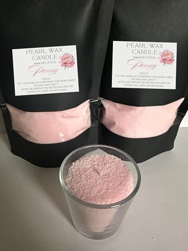 Candela di cera della perla della pesca. Candela profumata della sabbia. Candela in polvere sciolta rosa