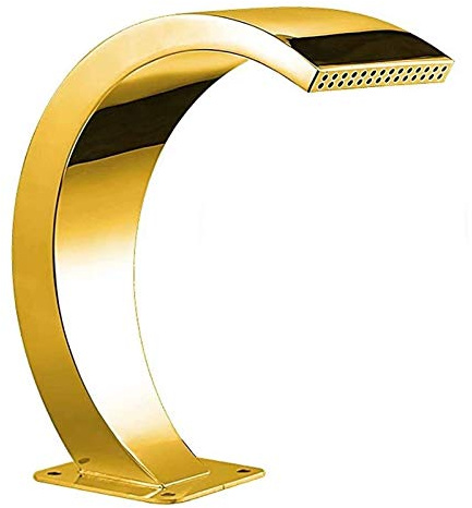 CCKUHN Swimmingpool-Brunnen, Wasserfall-Pool-Brunnen, Edelstahl-Sprühschirm für Garten-Pool-Brunnen (Silber) (Gold)