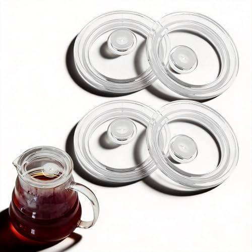 Healifty 4Er Set Auslaufsichere Deckel Für Gläser Mit Strohhalmloch Wiederverwendbare Silikon-Becherdeckel Für Wasserbecher Milchteetassen Und Mehrwegbecher 2.76 X 2.76 X 0.51in