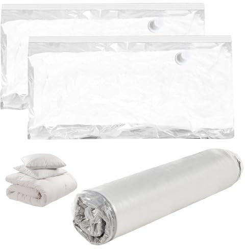 2 Stück Vakuumierbeutel Matratze 220 * 100cm,Vakuumbeutel für Matratzen,Wiederverwendbar Vakuumbeutel Topper,Vakuumversiegelte Matratzentasche für Umzug/Lagerung von Schaumstoffmatratzen