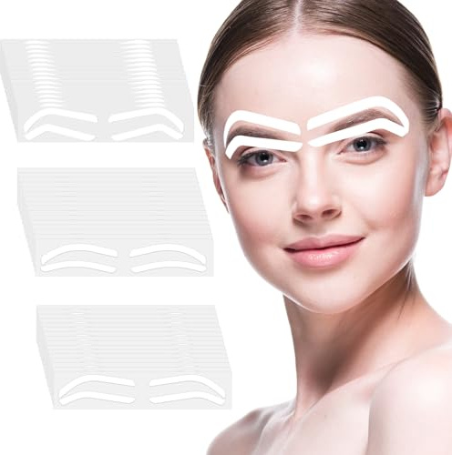 Guduling 48 pairs Eyebrow Stencils for Beginners,Eyebrow Stencil,Adhesive Eyebrows Stencils for Women,3 Shapes Eyebrows Tape Strips,Mapping Shaping Guides Brow Template for Tinting Makeup