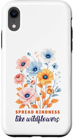Retro Grafik Wildblumen Spread Kindness Like Wildflowers Hülle für iPhone XR
