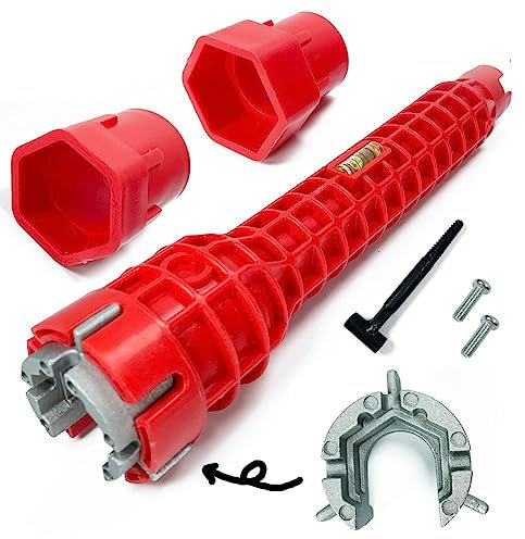 MQPALZKD 8 in 1 Flume Wrench Sink Faucet Plumbing Tools Anti-Slip Multi Key Kitchen Repair Plumbing