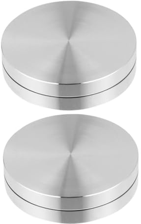 FUNNETOYU 2 Stück Teiliges Aluminium Tisch Drehlager Ømm Stabile Glas Drehscheiben Basis Geräuschgedämpft Vielseitig für Kuchen und Möbel Drehteller Geeignet