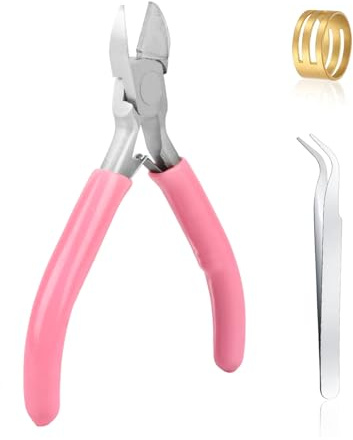 Yibaijia 1 Pcs Jewellery Pliers Set, Needle Nose,Wire Cutter, Pink Oblique | Jewelry Plier Craft Tools For Beading Jewelry Necklace Making Repair Supplies (Pink Oblique)