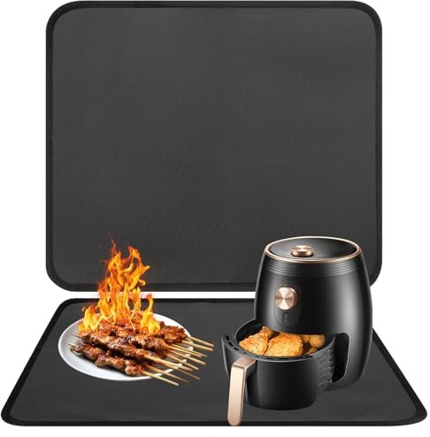 Hitzebeständige Unterlage,Hitzebeständige Matte für Luftfritteuse, Feuerfeste Silikonmatten für Küchenarbeitsplatten, Arbeitsplattenschutz, Rutschfest und Wasserdicht (45x35 CM)