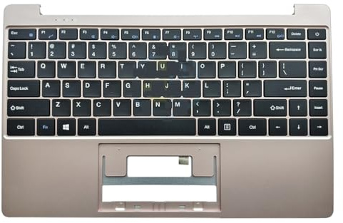 YLLOZDE Englische QWERTY-Tastatur-Handballenauflage für IPASON MB3151080 F0043-080 Notebook ohne Hintergrundbeleuchtung(Gold)