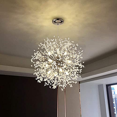 CVGBFDGYJN Dente di Leone pirotecnico Moderno in Cristallo Decorativo per Soggiorno, Sala da Pranzo, Camera da Letto, Cucina (Argento 12)