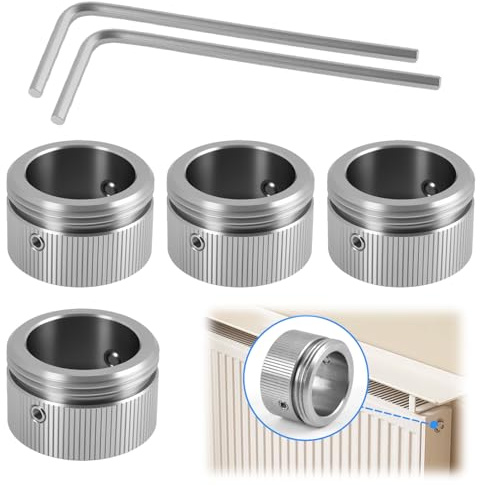 4PCS Heizkörperthermostat Adapter M30x1.5 Edelstahl Heizkörperventil Adapter für RA RAV RAVL Ventile Innendurchmesser 22 mm mit Schrauben und Sechskantschlüssel, aus 304 Edelstahl