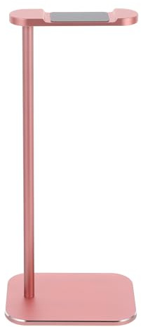 KALLORY Metal Headphone Stand with Stable Performance and Practical Design, Aluminium Alloy Headset Storage Rack in Rose Gold for Home and Cafes