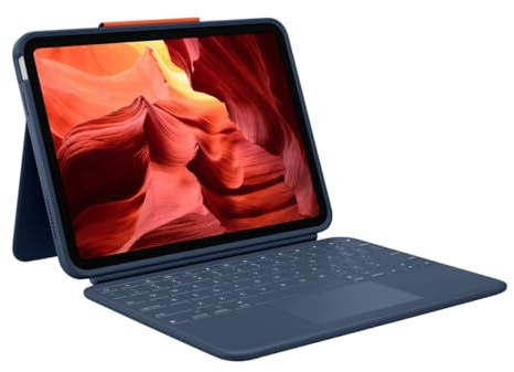 Logitech Rugged Combo 4 Touch - Tastatur Und Folioh?lle - Mit Trackpad - Apple Smart Connector - Qwerty - Pan Nordisch - Classic Blue - F?r Apple 10.