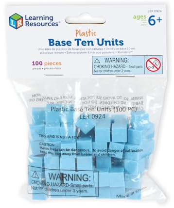 Learning Resources Grooved Plastic Base Ten Units, Ages 6+, 100 Counting Cubes for Place Value and Number Skills, Durable Maths Manipulative Set