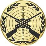 S.B.J - Sportland Pokal/Medaille Emblem, Motiv Gewehr, Durchmesser 50 mm, Gold