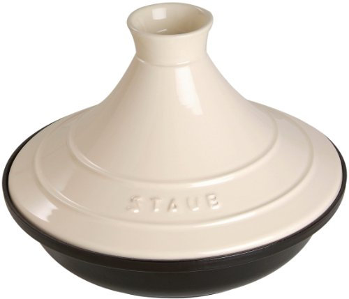 Staub Tajine, 28,0 cm, schwarz-creme, Gusseisen/Keramik, induktionsgeeignet (H.Nr. 1302823)