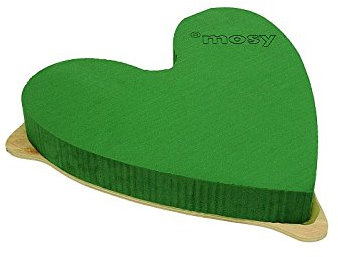 mosy Steckmasse-Herz, 40 cm, zum Legen, Holzunterl., Blumen-Steckschaum, nass, Tisch-Deko, Hochzeitsdeko