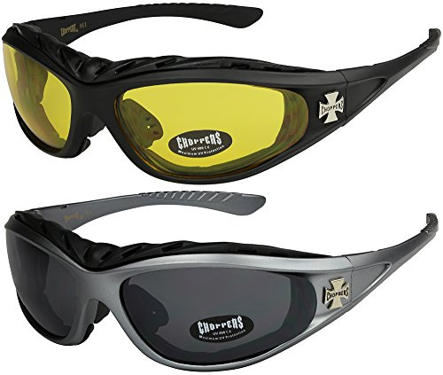 X-CRUZE Choppers 911 X05 - Gafas de sol deportivas para moto, con acolchado en los colores negro, antracita, plata y blanco
