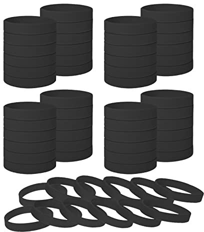 GOGO 60 braccialetti in silicone per adulti braccialetti in gomma per feste - nero