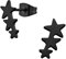 Bungsa Dreifach-Stern-Ohrstecker schwarz aus Edelstahl Unisex