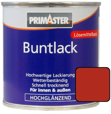 Primaster Buntlack 750ml Feuerrot Hochglänzend wetterbeständig Holz & Metall