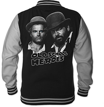 Bud Spencer Herren Old School Heroes College Jacket (schwarz) (XL)
