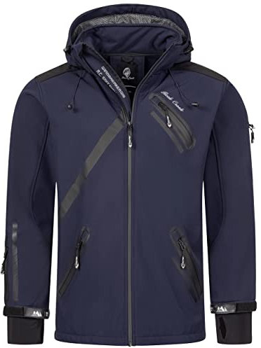 Rock Creek Herren Softshell Jacke Outdoor Regenjacke Softshelljacke Windbreaker Laufjacke Wanderjacke Funktions Sport Jacken H-127 Navy XL
