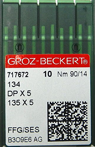 Groz-Beckert 10 Stretch Rundkolben DPx5 / 135x5 Nähmaschinen Nadeln System 134 / FFG/SES Industrie St. 90/14