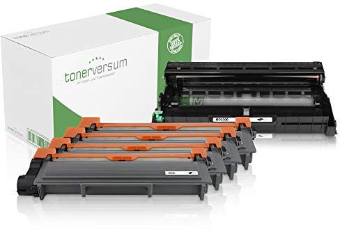 4 Toner und Trommel kompatibel zu Brother TN-2320 DR-2300 Schwarz für DCP-L2500d DCP-L2520dw HL-L2300d HL-2340dw HL-L2360dn MFC-L2700dw MFC-L2700dn MFC-L2740dw Laserdrucker Spar-Set
